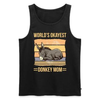 World Okayest Donkey Mom - Men's Premium Organic Tank Top - black - Front - AI Model Male 178 light (178cm)