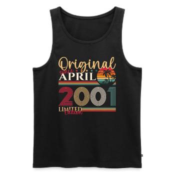 22. Geburtstag Mann April Jahrgang 2001 Original - Männer Premium Bio Tank Top - Schwarz - Vorne - Michal (187cm)