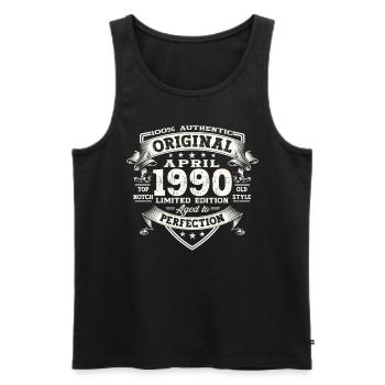 33rd birthday man April Born 1990 Original - Men's Premium Organic Tank Top - black - Front - Michal (187cm)
