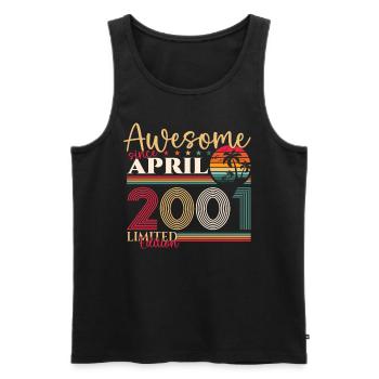 22. Geburtstag Mann April Jahrgang 2001 Awesome - Männer Premium Bio Tank Top - Schwarz - Vorne - Michal (187cm)