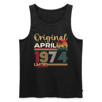 49th birthday man April Born 1974 Original - Men's Premium Organic Tank Top - black - Front - Michal (187cm)