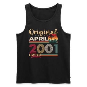22nd birthday man April Born 2001 Original - Men's Premium Organic Tank Top - black - Front - Michal (187cm)