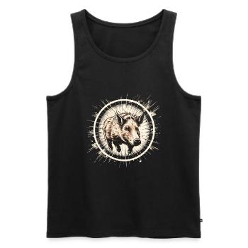 Hog Hunting Crosshair - Männer Premium Bio Tank Top - Schwarz - Vorne - AI Model Male 178 light (178cm)