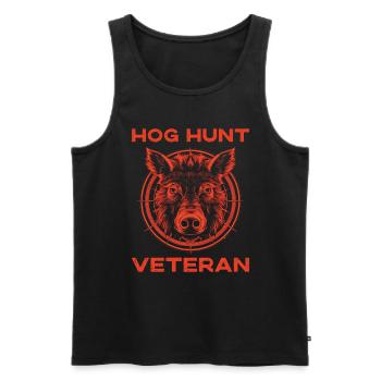 Chasse au porc Chasse au sanglier vétéran - Débardeur bio Premium Homme - noir - Devant - Michal (187cm)