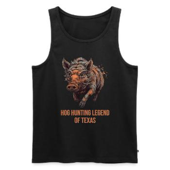 Légende de la chasse au porc du Texas - Débardeur bio Premium Homme - noir - Devant - Michal (187cm)