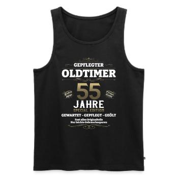 55. Geburtstag Mann Oldtimer Jahrgang 1968 - Männer Premium Bio Tank Top - Schwarz - Vorne - Michal (187cm)
