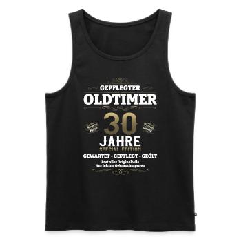 30. Geburtstag Mann Oldtimer Jahrgang 1993 - Männer Premium Bio Tank Top - Schwarz - Vorne - Michal (187cm)