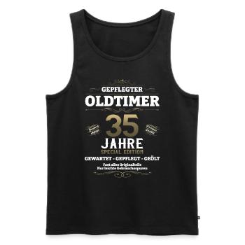 35. Geburtstag Mann Oldtimer Jahrgang 1988 - Männer Premium Bio Tank Top - Schwarz - Vorne - Michal (187cm)