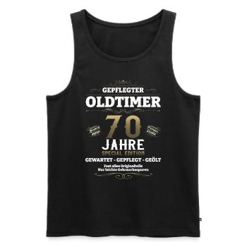 70. Geburtstag Mann Oldtimer Jahrgang 1953 - Männer Premium Bio Tank Top - Schwarz - Vorne - Michal (187cm)