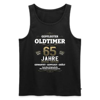 65. Geburtstag Mann Oldtimer Jahrgang 1958 - Männer Premium Bio Tank Top - Schwarz - Vorne - Michal (187cm)