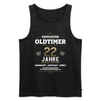 22. Geburtstag Mann Oldtimer Jahrgang 2001 - Männer Premium Bio Tank Top - Schwarz - Vorne - Michal (187cm)