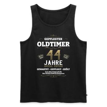 44. Geburtstag Mann Oldtimer Jahrgang 1979 - Männer Premium Bio Tank Top - Schwarz - Vorne - Michal (187cm)