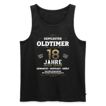 18. Geburtstag Mann Oldtimer Jahrgang 2005 - Männer Premium Bio Tank Top - Schwarz - Vorne - Michal (187cm)