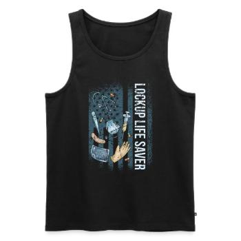 Lockup Life Saver Corrections Nurse - Men's Premium Organic Tank Top - black - Front - AI Model Male 178 light (178cm)