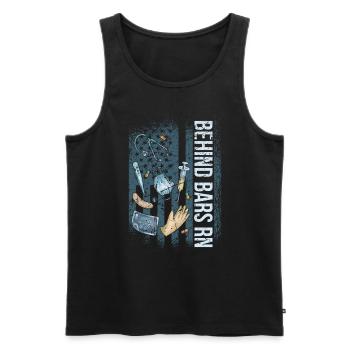 Behind Bars RN Corrections Nurse - Men's Premium Organic Tank Top - black - Front - Michal (187cm)