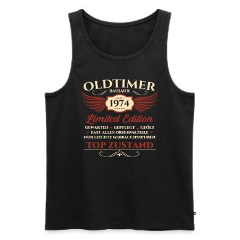 Oldtimer 49. Geburtstag Mann Mai Jahrgang 1974 - Männer Premium Bio Tank Top - Schwarz - Vorne - Michal (187cm)