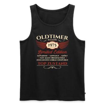 Oldtimer 48. Geburtstag Mann Mai Jahrgang 1975 - Männer Premium Bio Tank Top - Schwarz - Vorne - Michal (187cm)