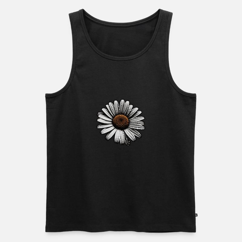 Gänseblümchen Sillouetthe - Männer Premium Bio Tank Top - Schwarz