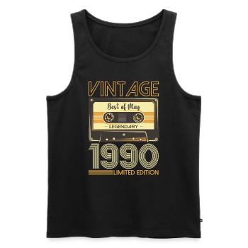 33 Birthday Man Woman Cassette May Year 1990 - Men's Premium Organic Tank Top - black - Front - Michal (187cm)