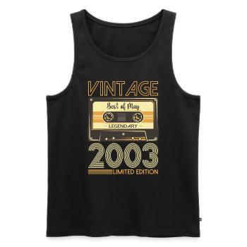 20 Birthday Man Woman Cassette May Vintage 2003 - Débardeur bio Premium Homme - noir - Devant - Michal (187cm)