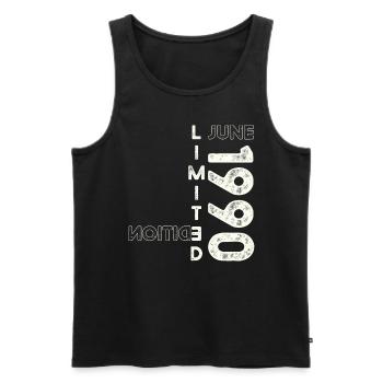 33rd Birthday Man Original June Vintage 1990 - Men's Premium Organic Tank Top - black - Front - Michal (187cm)