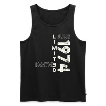 49th Birthday Man Original June Year 1974 - Men's Premium Organic Tank Top - black - Front - Michal (187cm)