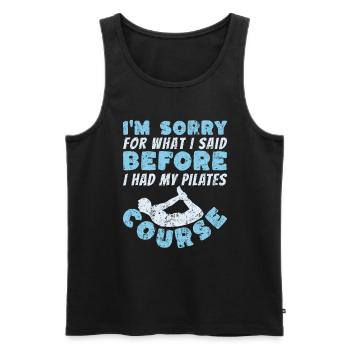 Pilates Exercises - Men's Premium Organic Tank Top - black - Front - AI Model Male 178 light (178cm)