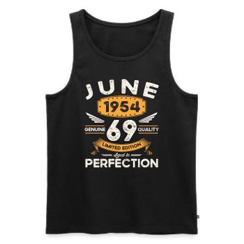 70. Geburtstag Mann June Jahrgang 1954 Legendär - Männer Premium Bio Tank Top - Schwarz - Vorne - Michal (187cm)