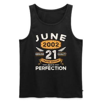 21st Birthday Man June Vintage 2002 Legendary - Men's Premium Organic Tank Top - black - Front - Michal (187cm)