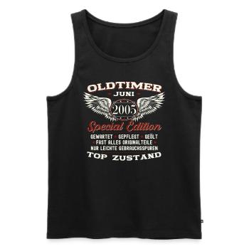 18. Geburtstag Mann Juni Jahrgang 2005 Oldtimer - Männer Premium Bio Tank Top - Schwarz - Vorne - AI Model Male 178 light (178cm)