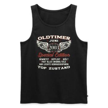 20. Geburtstag Mann Juni Jahrgang 2003 Oldtimer - Männer Premium Bio Tank Top - Schwarz - Vorne - Michal (187cm)