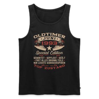 30. Geburtstag Mann Juni Jahrgang 1993 Oldtimer - Männer Premium Bio Tank Top - Schwarz - Vorne - Michal (187cm)