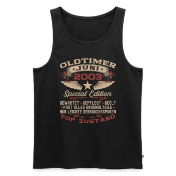 20. Geburtstag Mann Juni Jahrgang 2003 Oldtimer - Männer Premium Bio Tank Top - Schwarz - Vorne - Michal (187cm)