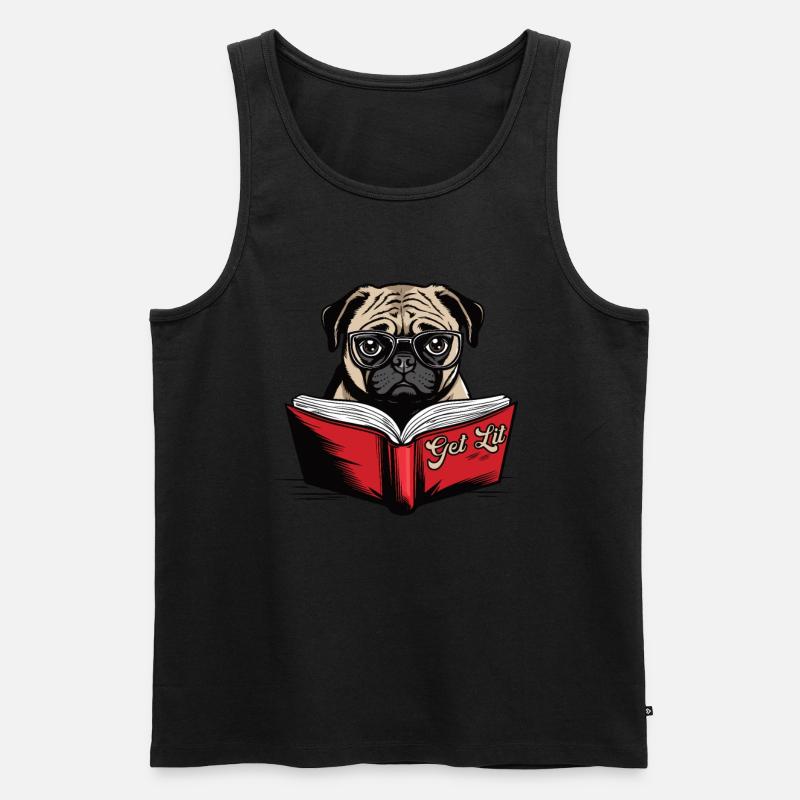 Get Lit Pug - Männer Premium Bio Tank Top - Schwarz