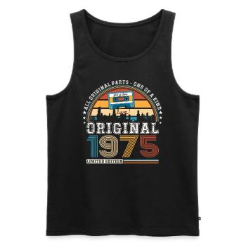48th Birthday Man June Vintage 1975 Cassette - Men's Premium Organic Tank Top - black - Front - Michal (187cm)