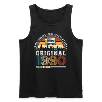 33rd Birthday Man June Vintage 1990 Cassette - Men's Premium Organic Tank Top - black - Front - Michal (187cm)