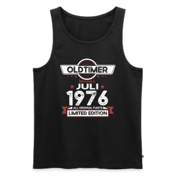 47. Geburtstag Mann Oldtimer Juli Jahrgang 1976 - Männer Premium Bio Tank Top - Schwarz - Vorne - Michal (187cm)