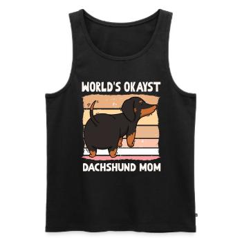 Mondes Okayst teckel Maman - Débardeur bio Premium Homme - noir - Devant - Michal (187cm)