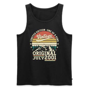 22nd Birthday Man Original July Vintage 2001 - Men's Premium Organic Tank Top - black - Front - Michal (187cm)