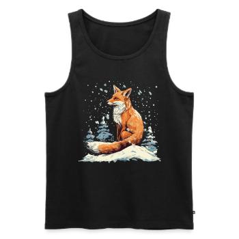 Fox in Winter Wonderland - Men's Premium Organic Tank Top - black - Front - Michal (187cm)