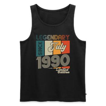 33rd Birthday Man Born In July Vintage 1990 - Men's Premium Organic Tank Top - black - Front - Michal (187cm)