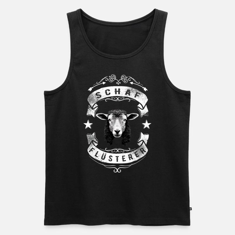 Schafflüsterer - Schaf Silhouette - Männer Premium Bio Tank Top - Schwarz