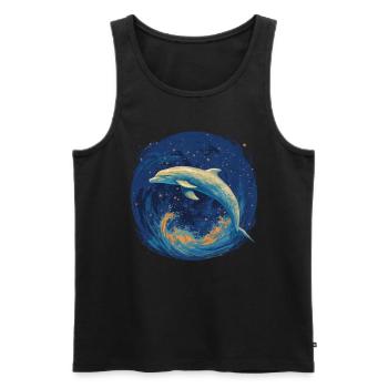 Dolphin In Starry Night Unique Piece For - Men's Premium Organic Tank Top - black - Front - AI Model Male 178 light (178cm)