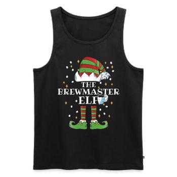The Brewmaster Elf Coffee - Men's Premium Organic Tank Top - black - Front - AI Model Male 178 light (178cm)