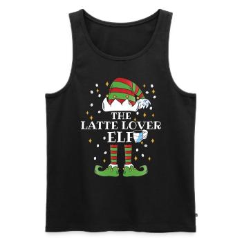 Le café Elfe Latte Lover - Débardeur bio Premium Homme - noir - Devant - Michal (187cm)