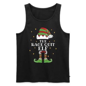The Rage Quit Elf Video Gaming - Männer Premium Bio Tank Top - Schwarz - Vorne - AI Model Male 178 light (178cm)