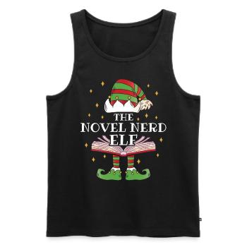 Le roman Nerd Elf Book Reading - Débardeur bio Premium Homme - noir - Devant - Michal (187cm)
