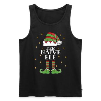 Der Naive Elf - Familien Weihnachtsoutfit - Männer Premium Bio Tank Top - Schwarz - Vorne - Michal (187cm)