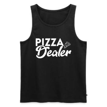 Pizza Dealer - Für Begeisterte Pizzabäcker - Männer Premium Bio Tank Top - Schwarz - Vorne - Michal (187cm)