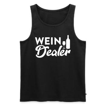Wein Dealer - Design für Sommeliers & Winzer - Männer Premium Bio Tank Top - Schwarz - Vorne - Michal (187cm)